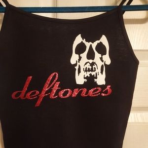 Deftones Hand Cropped Tank Top Ribbed Deftones Shirt Around The - Foto 2